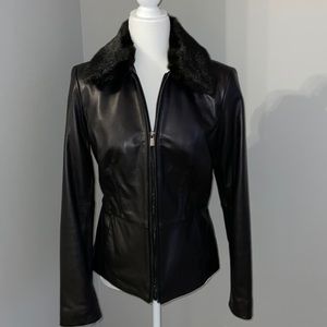 Genuine leather black jacket